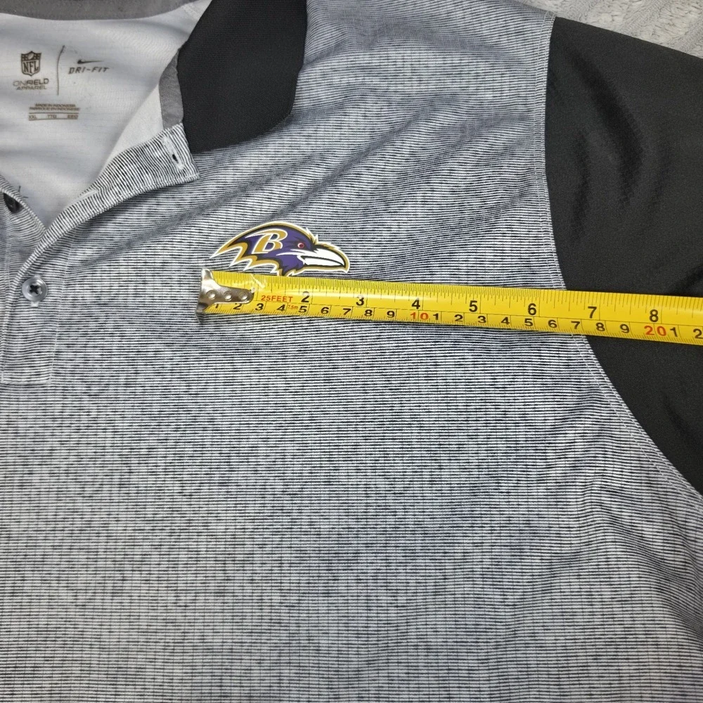 Nike Baltimore Ravens NFL Onfield Dri-FIT Striped Polo Shirt Mens‎ 2XL